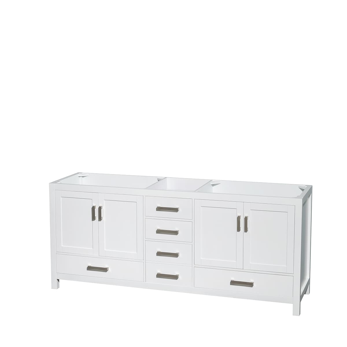 Sheffield 80" Free Standing Double Basin Vanity Set with Hardwood Cabinet, Marble Vanity Top, Mirror, and Undermount Oval Sinks