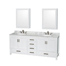 Sheffield 80" Free Standing Double Basin Vanity Set with Hardwood Cabinet, Marble Vanity Top, Medicine Cabinets, and Undermount Oval Sinks - image 11