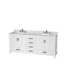 Sheffield 80" Free Standing Double Basin Vanity Set with Hardwood Cabinet, Marble Vanity Top, Medicine Cabinets, and Undermount Oval Sinks - image 13