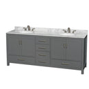 Sheffield 80" Free Standing Double Basin Vanity Set with Cabinet and Marble Vanity Top - image 4