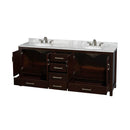 Sheffield 80" Free Standing Double Basin Vanity Set with Cabinet and Marble Vanity Top - image 11