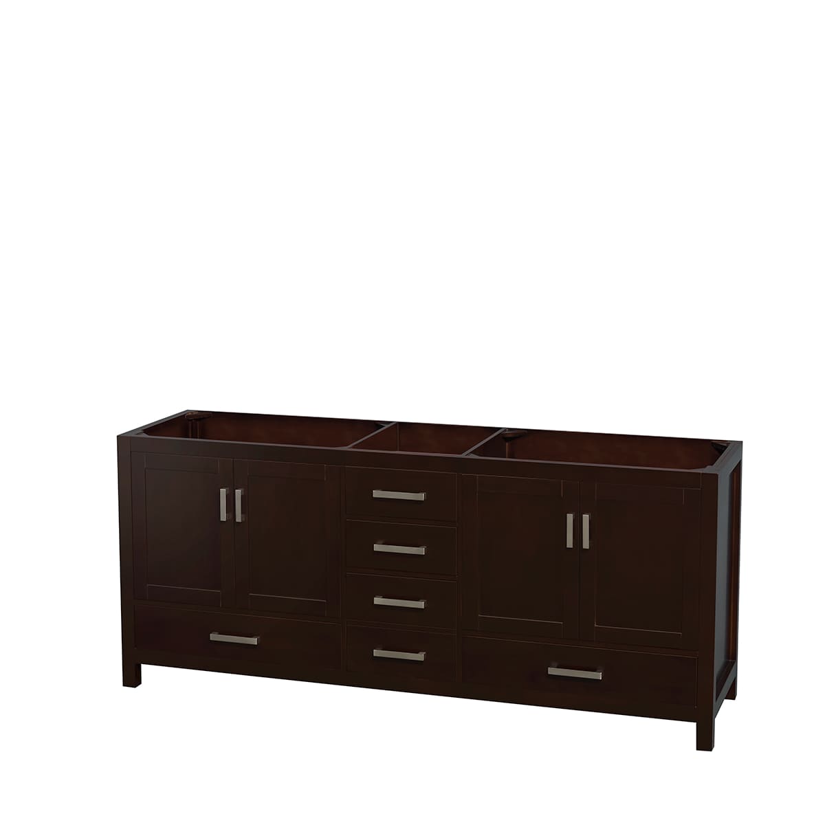 Sheffield 80" Free Standing Double Basin Vanity Set with Cabinet and Marble Vanity Top