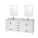 Sheffield 80" Free Standing Double Basin Vanity Set with Hardwood Cabinet, Marble Vanity Top, Framed Mirrors, and Undermount Rectangular Sinks - image 9