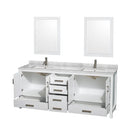 Sheffield 80" Free Standing Double Basin Vanity Set with Hardwood Cabinet, Marble Vanity Top, Framed Mirrors, and Undermount Rectangular Sinks - image 10