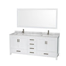 Sheffield 80" Free Standing Double Basin Vanity Set with Hardwood Cabinet, Marble Vanity Top, Mirror, and Undermount Rectangular Sinks - image 9