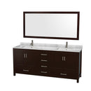 Sheffield 80" Free Standing Double Basin Vanity Set with Hardwood Cabinet, Marble Vanity Top, Mirror, and Undermount Rectangular Sinks - image 13