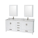 Sheffield 80" Free Standing Double Basin Vanity Set with Hardwood Cabinet, Marble Vanity Top, Medicine Cabinets, and Undermount Rectangular Sinks - image 11