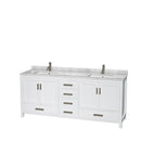 Sheffield 80" Free Standing Double Basin Vanity Set with Hardwood Cabinet, Marble Vanity Top, Medicine Cabinets, and Undermount Rectangular Sinks - image 13