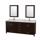 Sheffield 80" Free Standing Double Basin Vanity Set with Hardwood Cabinet, Marble Vanity Top, Medicine Cabinets, and Undermount Rectangular Sinks - image 15