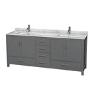 Sheffield 80" Free Standing Double Basin Vanity Set with Cabinet and Marble Vanity Top - image 4