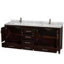 Sheffield 80" Free Standing Double Basin Vanity Set with Cabinet and Marble Vanity Top - image 11