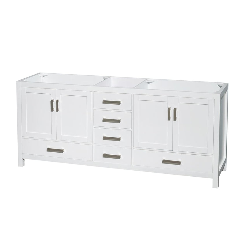 Sheffield 79" Double Freestanding Hardwood Vanity Cabinet Only - Less Vanity Top - image 1