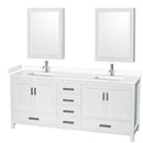 Sheffield 80" Free Standing Double Basin Vanity Set with Hardwood Cabinet, Cultured Marble Vanity Top, and Medicine Cabinets - image 1