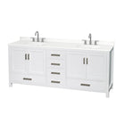 Sheffield 80" Free Standing Double Basin Vanity Set with Cabinet and Quartz Vanity Top - image 1