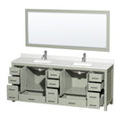 Sheffield 84" Free Standing Double Basin Vanity Set with Cabinet, Quartz Vanity Top, and Framed Mirror - image 2