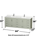 Sheffield 84" Free Standing Double Basin Vanity Set with Cabinet, Quartz Vanity Top, and Framed Mirror - image 7