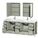 Sheffield 84" Free Standing Double Basin Vanity Set with Cabinet, Quartz Vanity Top, and Medicine Cabinet - image 6