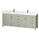 Sheffield 84" Free Standing Double Basin Vanity Set with Cabinet and Cultured Marble Vanity Top - image 1