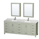 Sheffield 84" Free Standing Double Basin Vanity Set with Cabinet, Marble Vanity Top, and Medicine Cabinets - image 1
