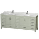 Sheffield 84" Free Standing Double Basin Vanity Set with Cabinet and Marble Vanity Top - image 1