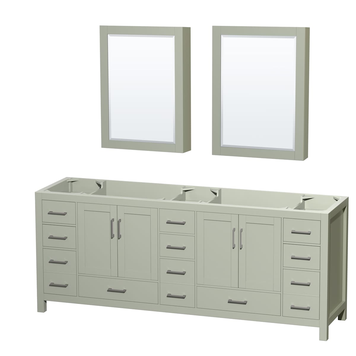 Sheffield 84" Double Free Standing Vanity Cabinet - Less Vanity Top