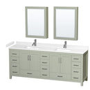 Sheffield 84" Free Standing Double Basin Vanity Set with Cabinet, Cultured Marble Vanity Top, and Medicine Cabinets - image 1