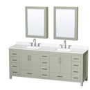 Sheffield 84" Free Standing Double Basin Vanity Set with Cabinet, Quartz Vanity Top, and Medicine Cabinet - image 1