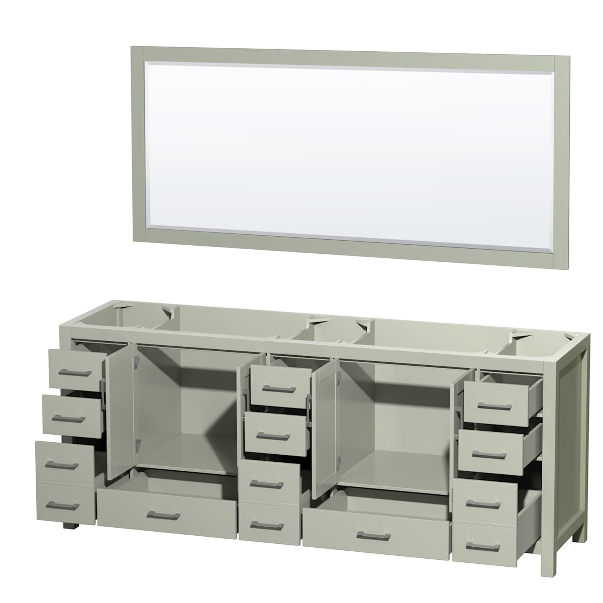 Sheffield 84" Double Free Standing Vanity Cabinet - Less Vanity Top