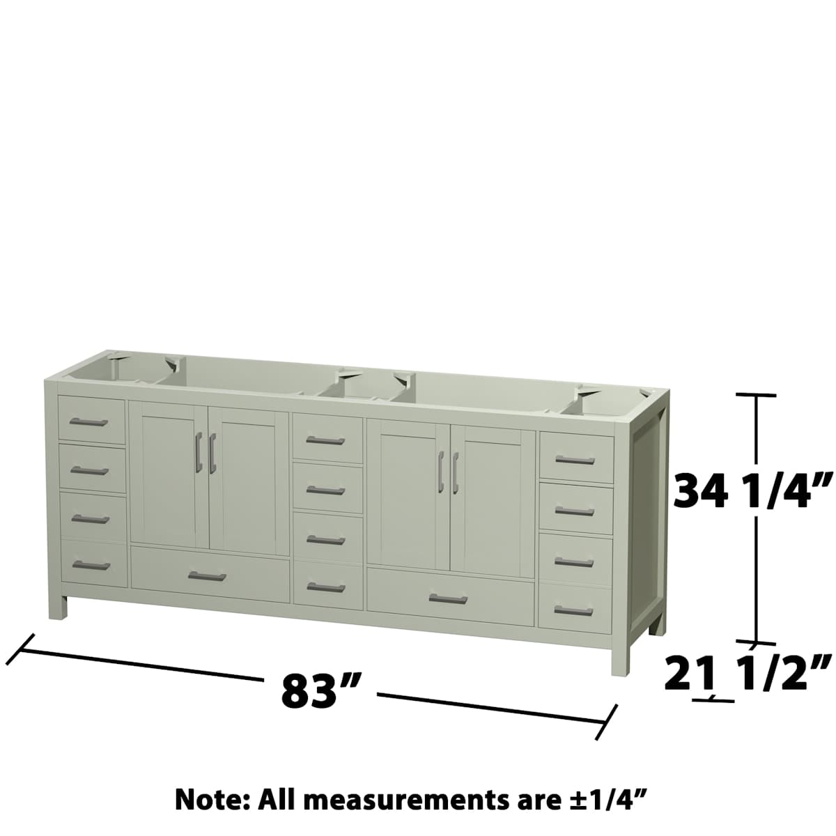 Sheffield 84" Double Free Standing Vanity Cabinet - Less Vanity Top