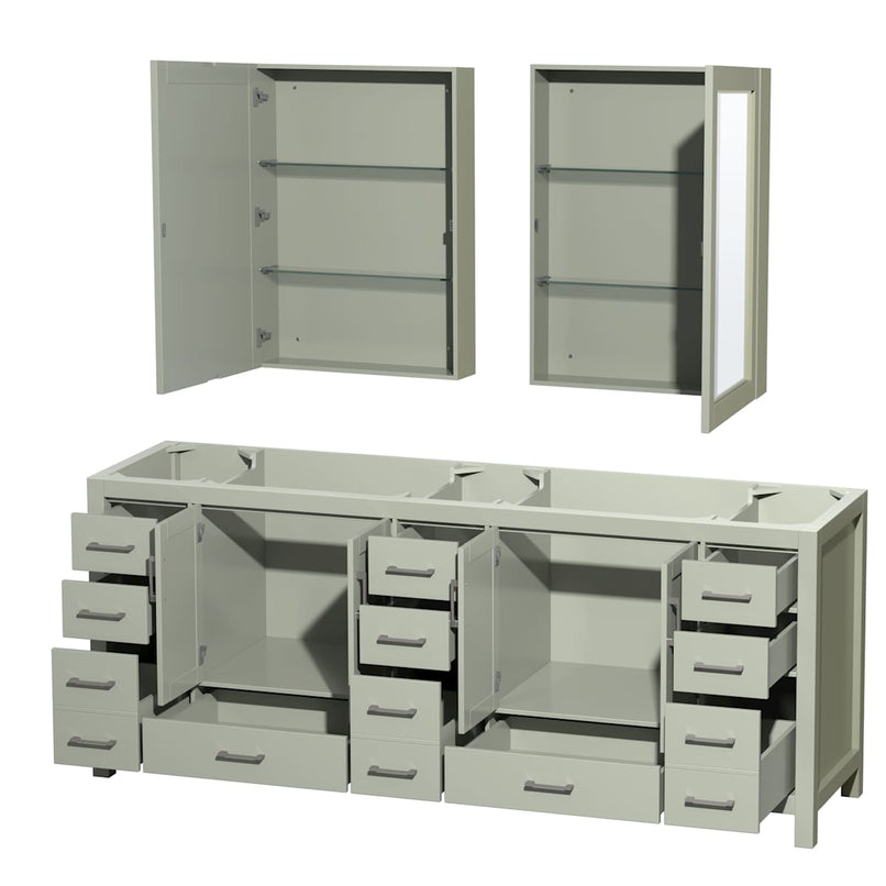 Sheffield 84" Double Free Standing Vanity Cabinet - Less Vanity Top - image 2