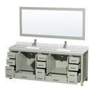 Sheffield 84" Free Standing Double Basin Vanity Set with Cabinet, Marble Vanity Top, and Framed Mirror - image 2