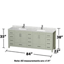 Sheffield 84" Free Standing Double Basin Vanity Set with Cabinet, Marble Vanity Top, and Framed Mirror - image 5