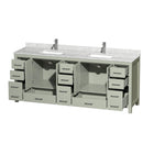 Sheffield 84" Free Standing Double Basin Vanity Set with Cabinet and Marble Vanity Top - image 2