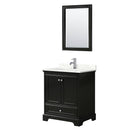 Deborah 30" Free Standing Single Basin Vanity Set with Cabinet, Quartz Vanity Top, and Framed Mirror - image 2