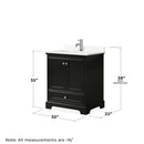 Deborah 30" Free Standing Single Basin Vanity Set with Cabinet, Quartz Vanity Top, and Framed Mirror - image 6