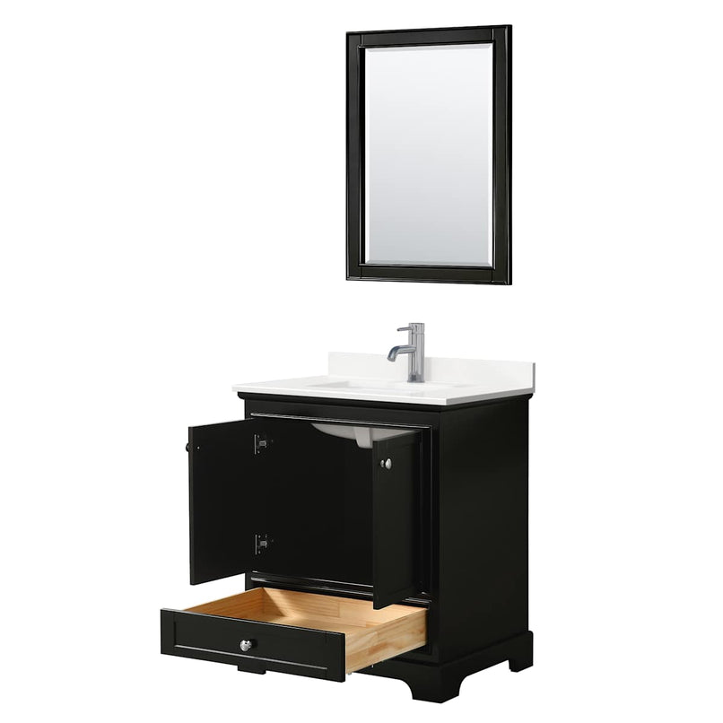 Deborah 30" Free Standing Single Basin Vanity Set with Cabinet, Quartz Vanity Top, and Framed Mirror - image 9