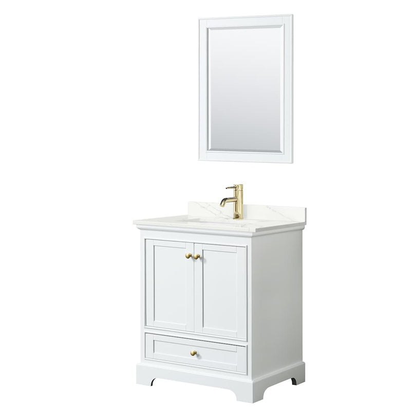 Deborah 30" Free Standing Single Basin Vanity Set with Cabinet, Quartz Vanity Top, and Framed Mirror - image 16