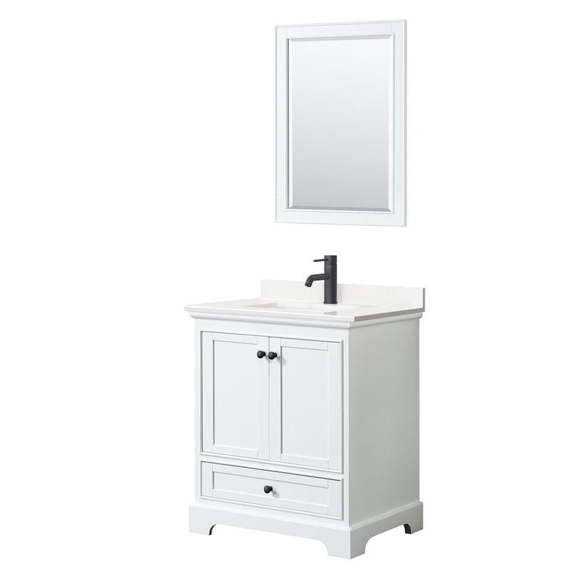 Deborah 30" Free Standing Single Basin Vanity Set with Cabinet, Quartz Vanity Top, and Framed Mirror - image 17