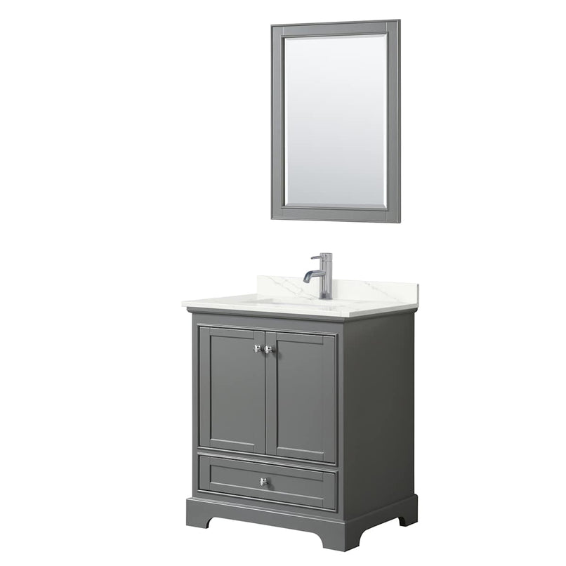 Deborah 30" Free Standing Single Basin Vanity Set with Cabinet, Quartz Vanity Top, and Framed Mirror - image 20