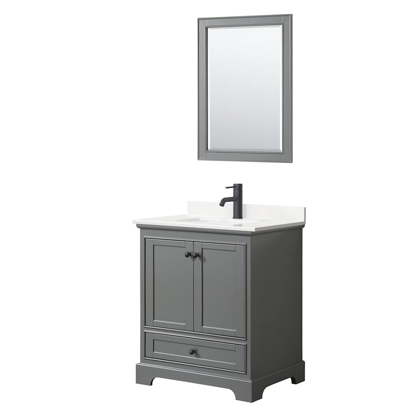 Deborah 30" Free Standing Single Basin Vanity Set with Cabinet, Quartz Vanity Top, and Framed Mirror - image 21