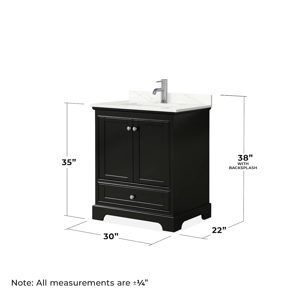Deborah 30" Free Standing Single Basin Vanity Set with Cabinet, Quartz Vanity Top, and Medicine Cabinet
