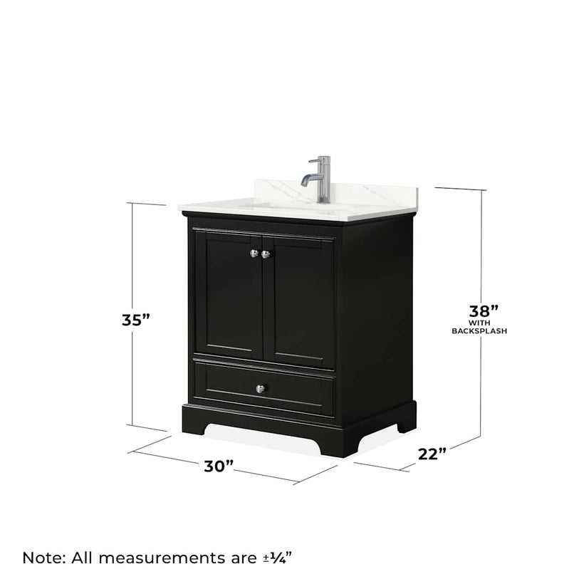 Deborah 30" Free Standing Single Basin Vanity Set with Cabinet, Quartz Vanity Top, and Medicine Cabinet - image 7