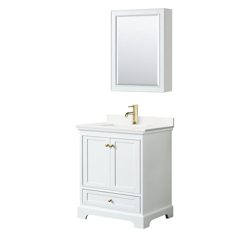 Deborah 30" Free Standing Single Basin Vanity Set with Cabinet, Quartz Vanity Top, and Medicine Cabinet - image 12