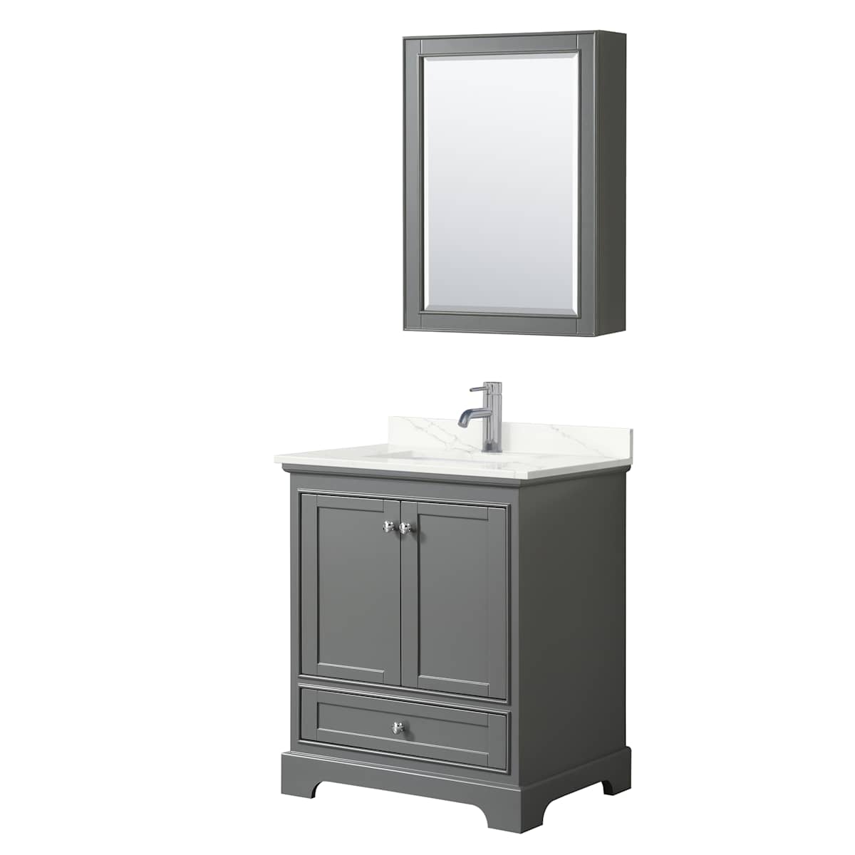 Deborah 30" Free Standing Single Basin Vanity Set with Cabinet, Quartz Vanity Top, and Medicine Cabinet - image 17