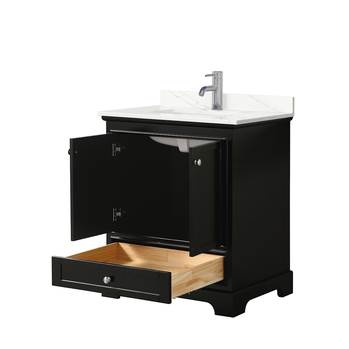 Deborah 30" Free Standing Single Basin Vanity Set with Cabinet and Quartz Vanity Top