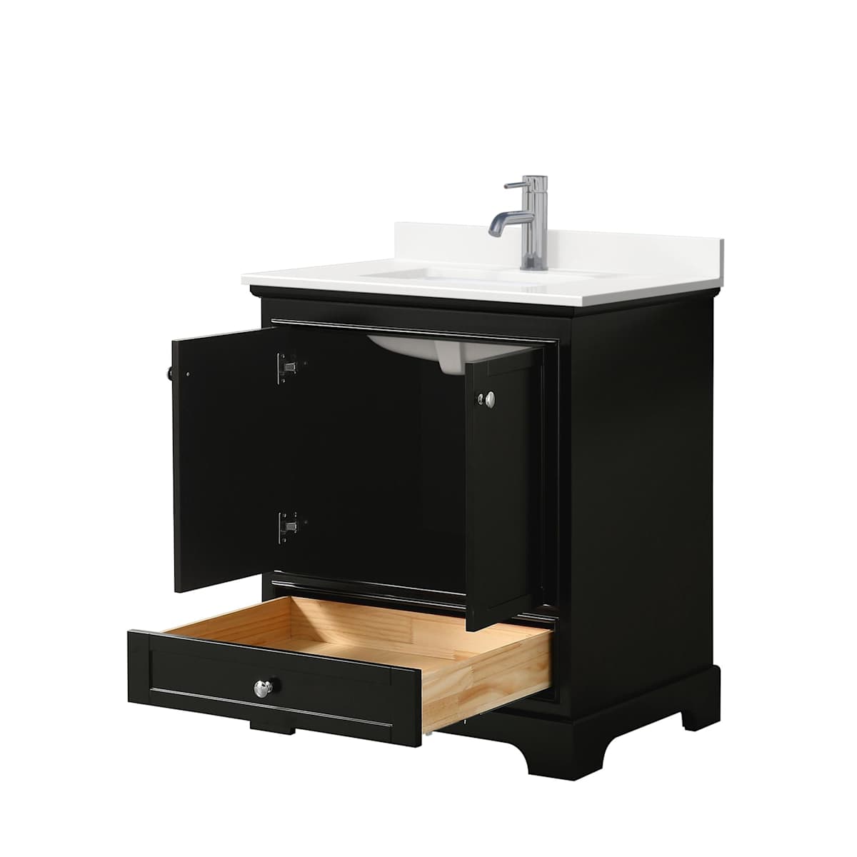 Deborah 30" Free Standing Single Basin Vanity Set with Cabinet and Quartz Vanity Top