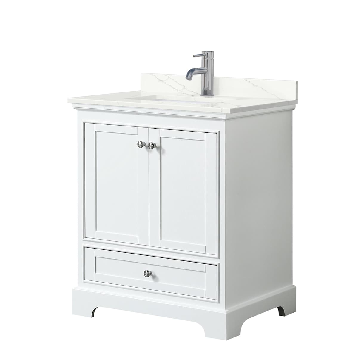 Deborah 30" Free Standing Single Basin Vanity Set with Cabinet and Quartz Vanity Top