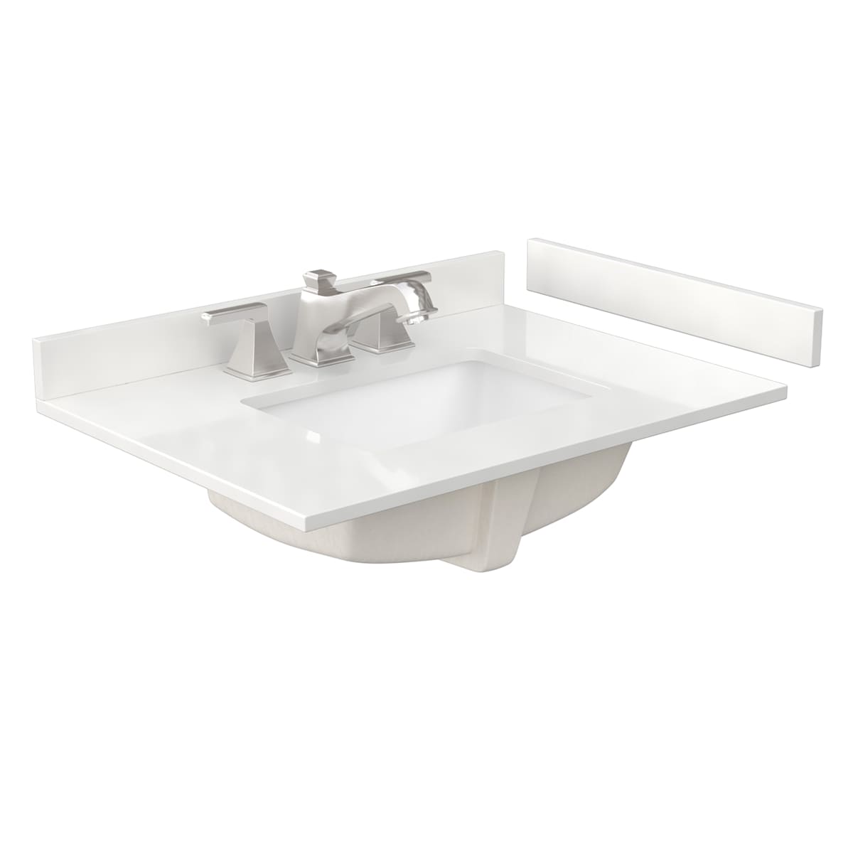 Deborah 30" Free Standing Single Basin Vanity Set with Cabinet, Quartz Vanity Top, and Framed Mirror