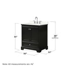 Deborah 30" Free Standing Single Basin Vanity Set with Cabinet, Quartz Vanity Top, and Framed Mirror - image 7
