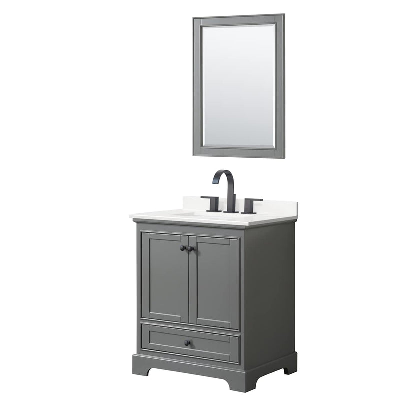 Deborah 30" Free Standing Single Basin Vanity Set with Cabinet, Quartz Vanity Top, and Framed Mirror - image 17